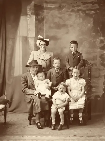 Photographie d’archive d’une famille